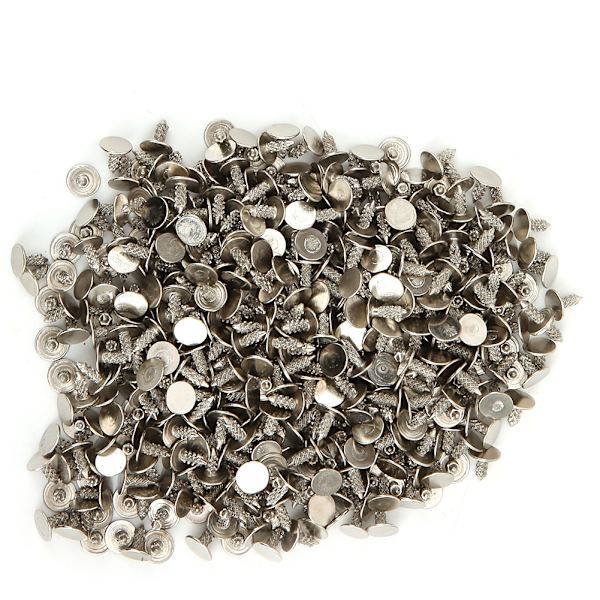 100 stk Halvsirkel Perleperler Nagler Kit for Klær Vesker DIY Dekorasjon Tilbehør (Lilla)