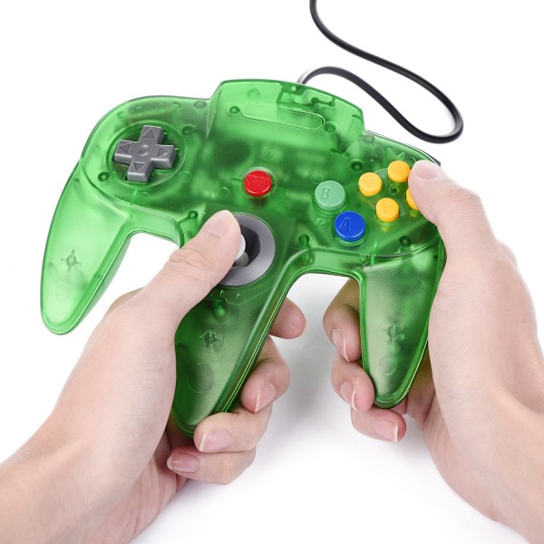Klassisk USB-kontroller för N64-spel, USB Retro N64 Gamepa Green