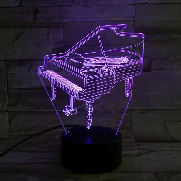 3D Optisk Illusjon Nattlys - 7 LED Fargeskiftende Lampe