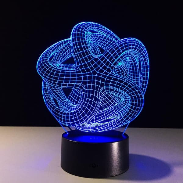 Kunstnerisk Abstraktion Moderne 3D USB Natlampe Farverig Colo