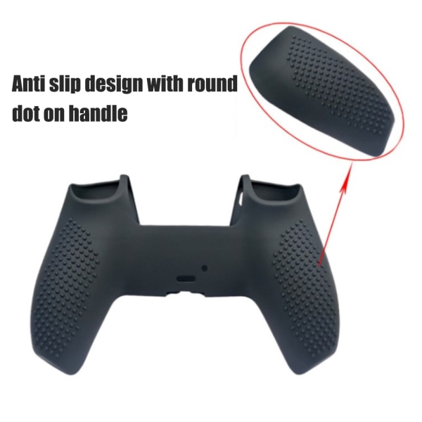 Kontrollgrepp Anti-Slip Silikonfodral Skyddande Skal Kompatibel med PS5 Controller Gamepad black