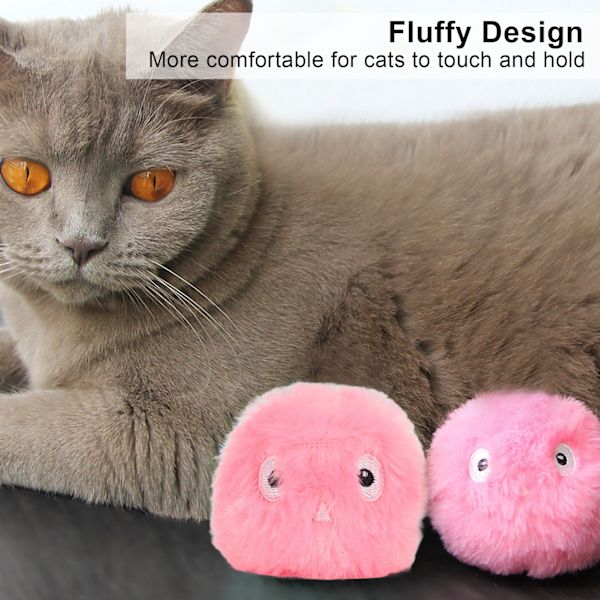 Mjuk katt leksak bollar fluffig katt leksak med verklighetstrogna djur ljud och kattmynta för katt övningRosa (fågel ljud )