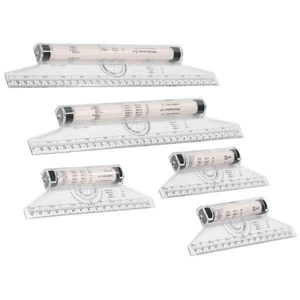 5 stk. Målervals 15cm 30cm Klar Skala Transparent Letvægts Parallel Vals Lineal med Formler til Arbejde