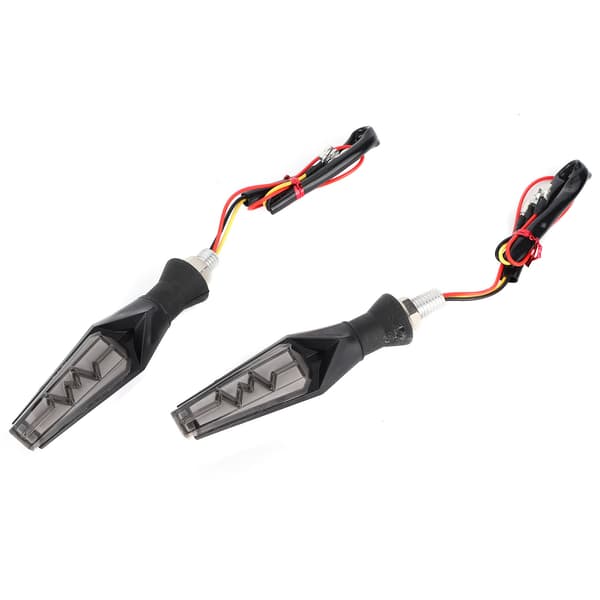 2 stk Motorsykkel LED Blinklys Dynamisk IPX66 Vanntett Universal M10 Blå og Gul Lys