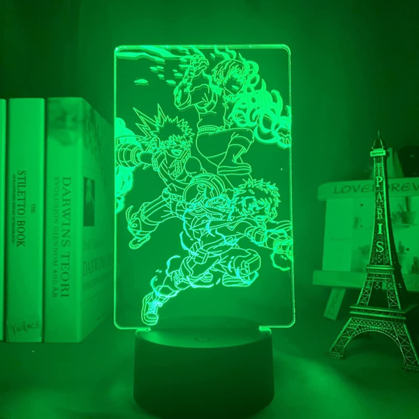 3D nattlampa 3D Illusion Lamp Deku Bakugo Katsuki Led Natt