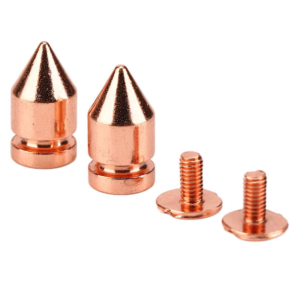 100 set klädspikar roséguld metallplätering exakt gänga allmänt använda spikar och nitar för skor bälten kläder 8x15mm