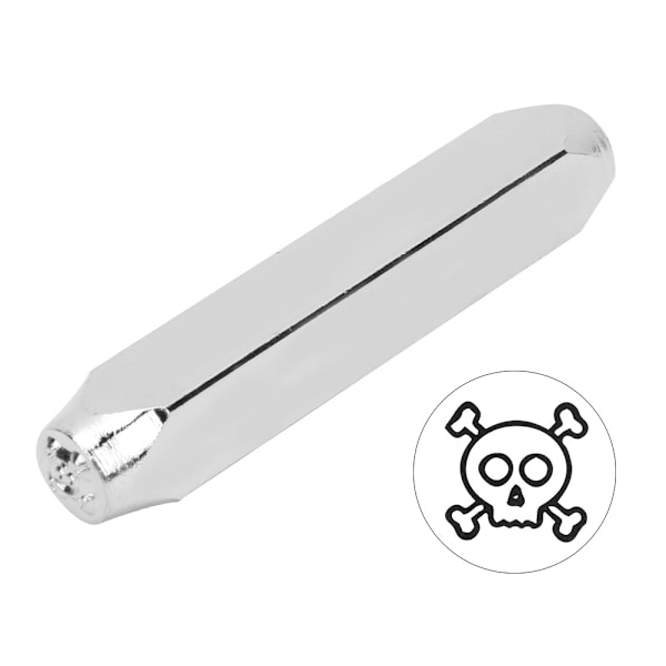 6mm 1/4in Kolstål Design Stämpel Punch Stämplingsverktyg för DIY Läder Trä Smycken HantverkSkalle