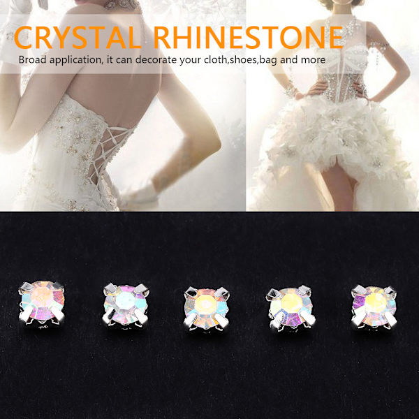 5mm Sliver Claw AB Krystall Rhinestones for Håndverk og Dekorasjon 720 PCS (Farge)