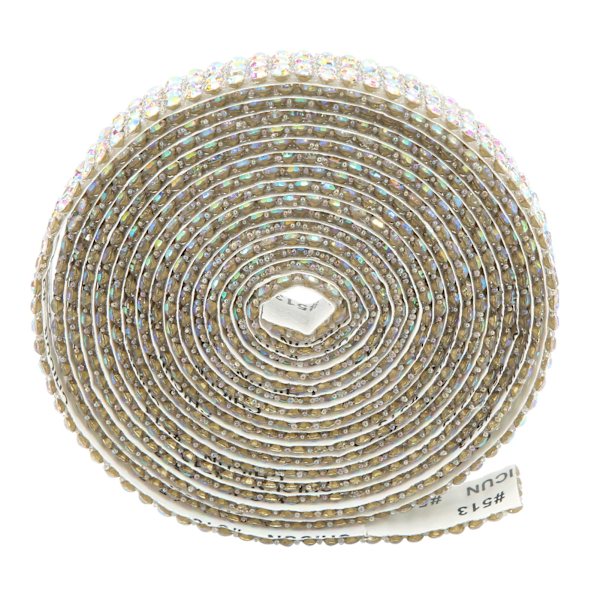 Rhinestone-nauha 4 riviä itseliimautuvia riisinauhoja, kimaltelevia bling-hartsiliuskoja kodin koristeluun, AB-väri