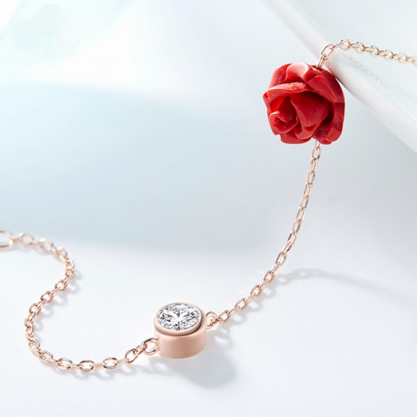 Roséguld S925 Sterling Silver Anklet Dam Sommar Fotkläder