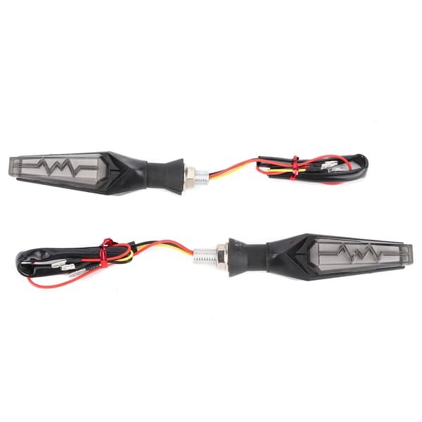 2 stk Motorsykkel LED Blinklys Dynamisk IPX66 Vanntett Universal M10 Blå og Gul Lys