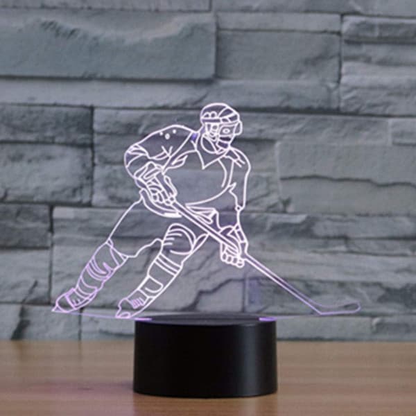 3D Optisk Illusion Farverig Natlampe Tennis Touch USB LE
