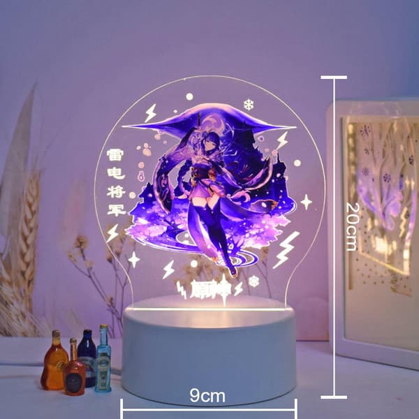 Genshin Impact Barbara 3D LED Akryl Natlamper 7 Farver
