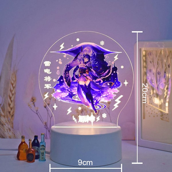 Genshin Impact Barbara 3D LED-akrylnattlampor 7 färger