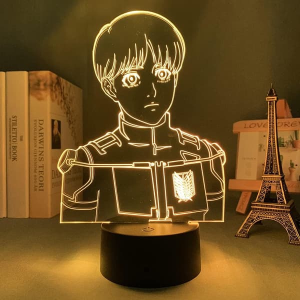 Attack on Titan Armin Arlert lampe Anime Lys 3D LED Natlampe L