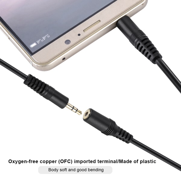 3,5 mm hane till hona ljudförlängningskabel Jack Aux-kabel för smartphone hörlurar Stereo 10m