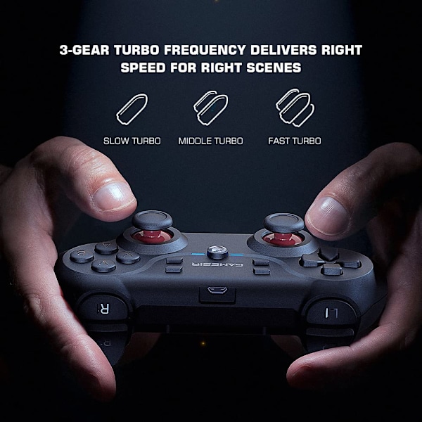 Trådlös spelkontroll T3, PC-kontroll för Windows 7/8/10/11, Android, Gamepad-joystick med Turbo och dubbla vibrationer, Spelkontroll för An GaneSir T3