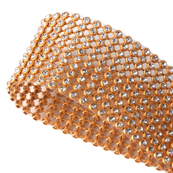 3mm DIY 10 rader imitation diamantnät omslag rulle kristall strass band dekor (#01)
