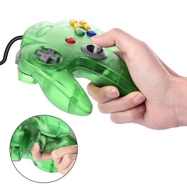 Klassisk USB-kontroller för N64-spel, USB Retro N64 Gamepa Green