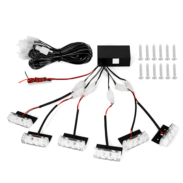 6*3 LED Hätävilkku Autokojelaudan Valaisin Strobe-valo Lamppu 1V6