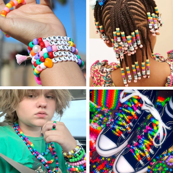 64 färger hinkpärla kombination stort hål hinkpärla armband gör-det-själv-set, roligt barns pärla handgjord DIY-set