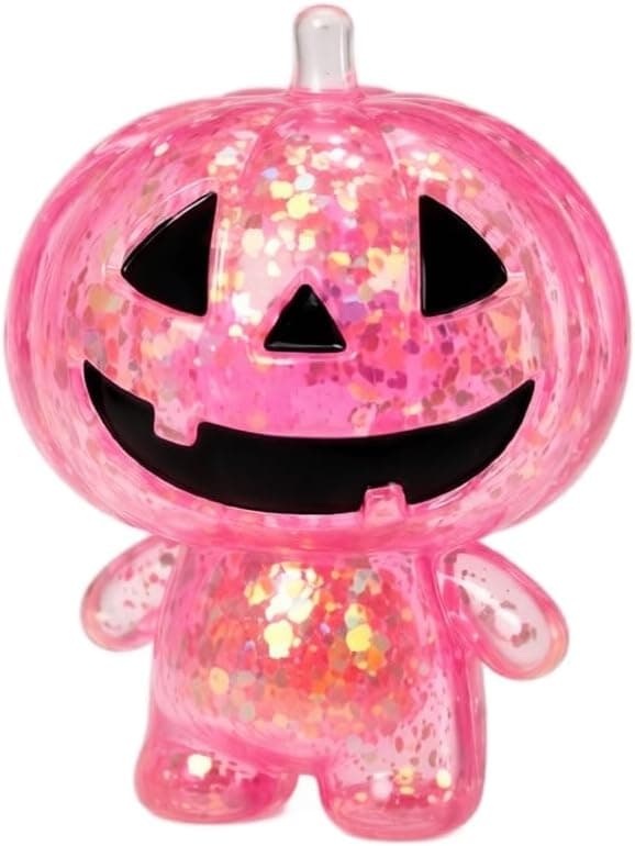 Rosa Transparent Glitterpumpa Squishy Långsam Återhämtning Stresslindrande Fidgetleksak för Halloween pink