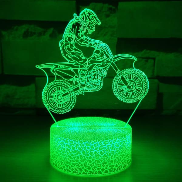 7 Farger 3D Illusjonslampe Auto Gradvis Endring 3D Nattlampe