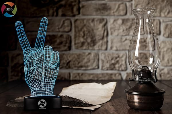 3D Optisk Illusjon Nattlys - 7 LED Fargeskiftende Lampe