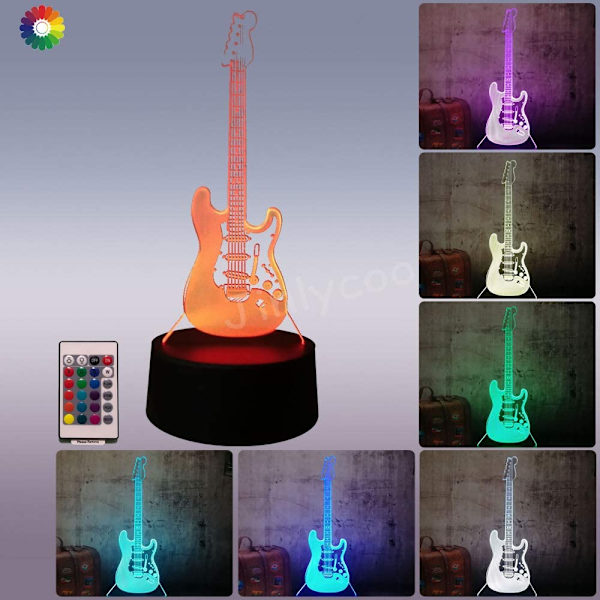 Musiker Unik Musik Gitarr Modell Bas Lava 3D Visuell LED