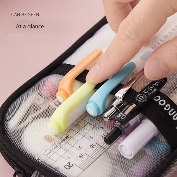 Penneetui sæt, Nylon pen opbevaringspose, Makeup taske til H