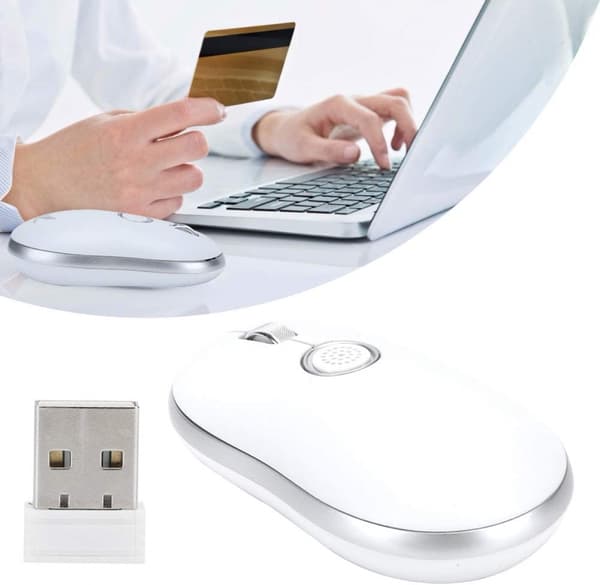 2.4G Trådløs mus med Micro USB-mottaker, bærbar datamus, W