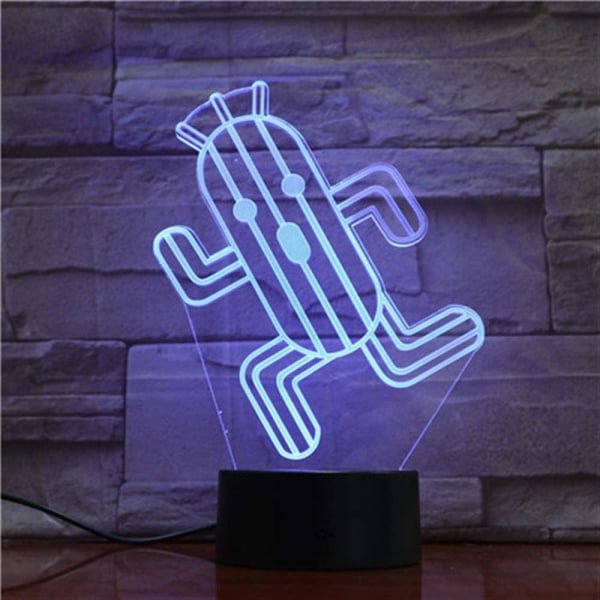 Cactus 3D LED-lampa Barn LED-nattlampa Cactuar Fantasy N