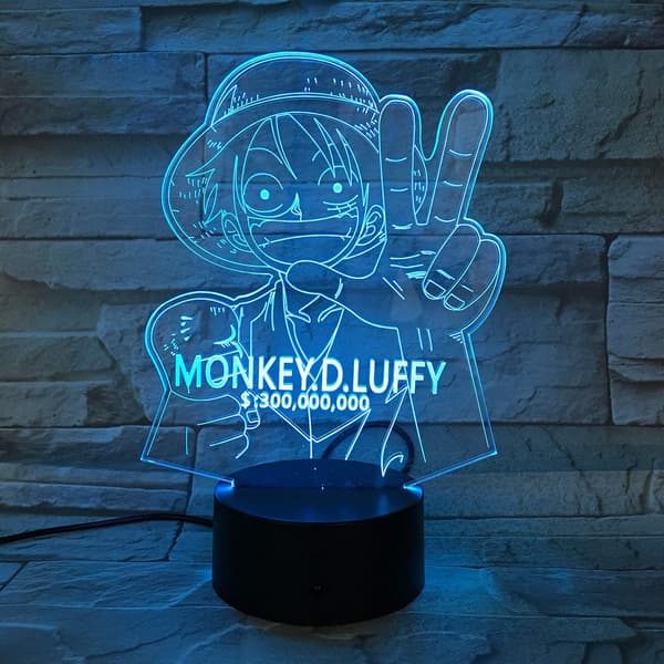 One Piece Luffy 3D Illusion Nattlampa Smart Touch, RG