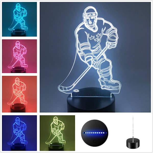 3D Illusion Multi Colors USB Sovande Nattljus Skrivbordslampa