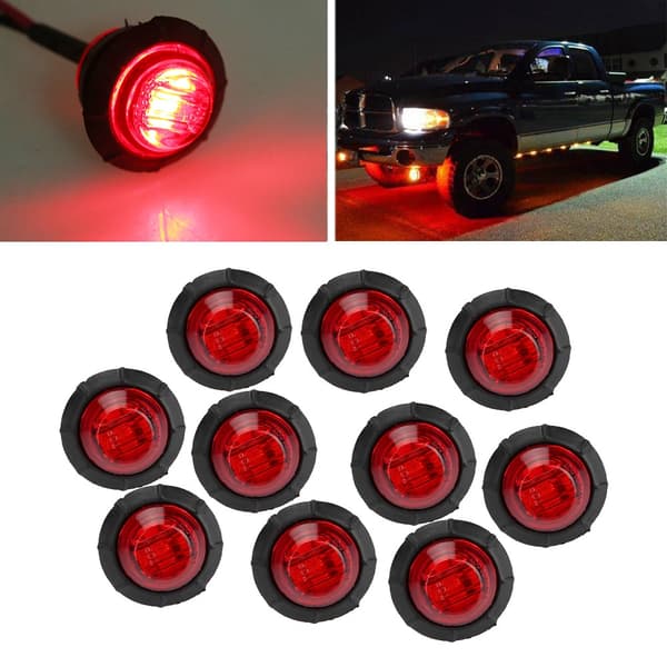 10 stk. 10-30V 3 LED Signal Lys Indikatorlampe Sidemarkørlys til Lastbil