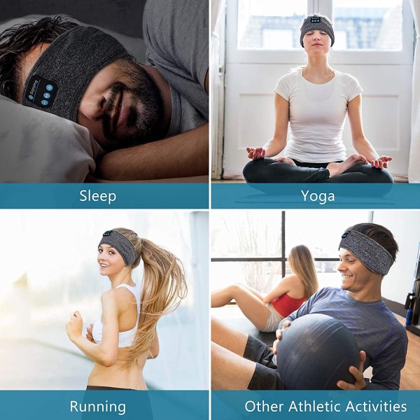 Sovehodetelefoner, Bluetooth-hodebånd, sovehodetelefoner med ultratykke høyttalere for sidesovere, hodetelefoner med hodebånd