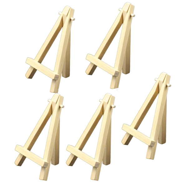 5 st 5 tum Mini Display Trä Staffli Triangulärt Stöd Bärbar Mini Trä Konstnär Staffli för Bröllop Fester