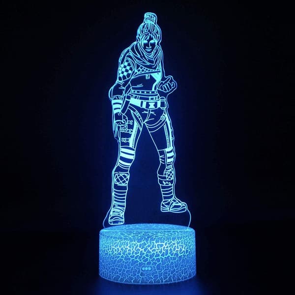 3D Optisk Illusjon LED Nattlys, 16 Farger Kan Endres wi