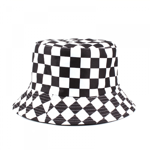 Dam Bucket Hat Fashion Rutmönster Bucket Hat Packable T