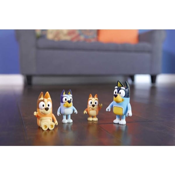 Bluey Figur 4-pack - Familjepaket, Söta Cartoon Minifigurer Dockor Julsemesterpresenter, Överraskande Jul- och födelsedagspresenter för barn pojkar flickor