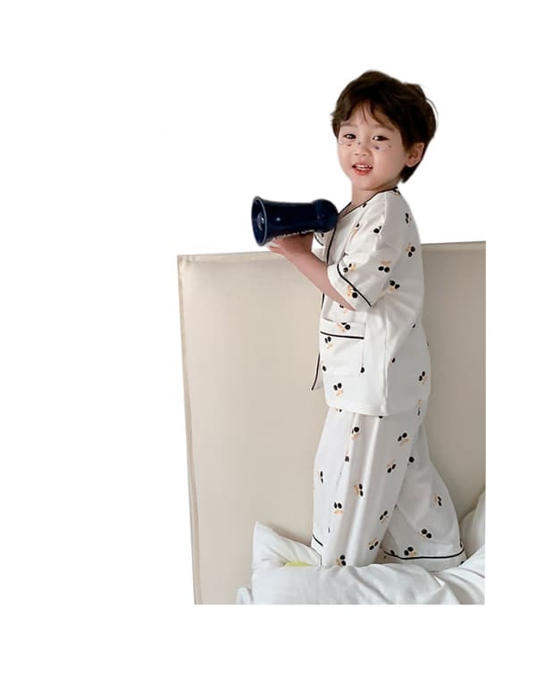 Barn Pyjamas Byxor Pojkar Pyjamas Set,L(Vit Triangel)