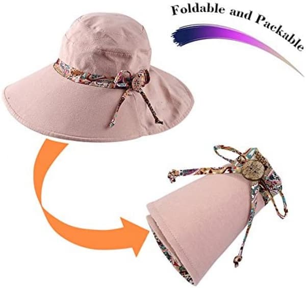 Dame Solhat Sommer UPF 50+ UV Beskyttelse Strandhat Foldbar