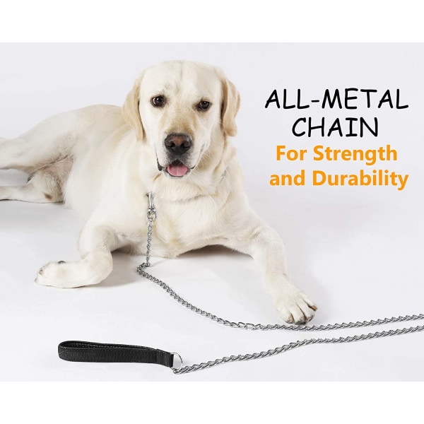 Metall hundkoppel, Heavy Duty Chew Proof Pet koppel kedja med 0.23 x 180cm