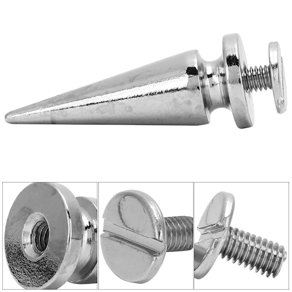 10set 10*26mm Koppar Kula Nitar Metall Stud med Skruv Set för DIY Läder Väska Sko(Silver)