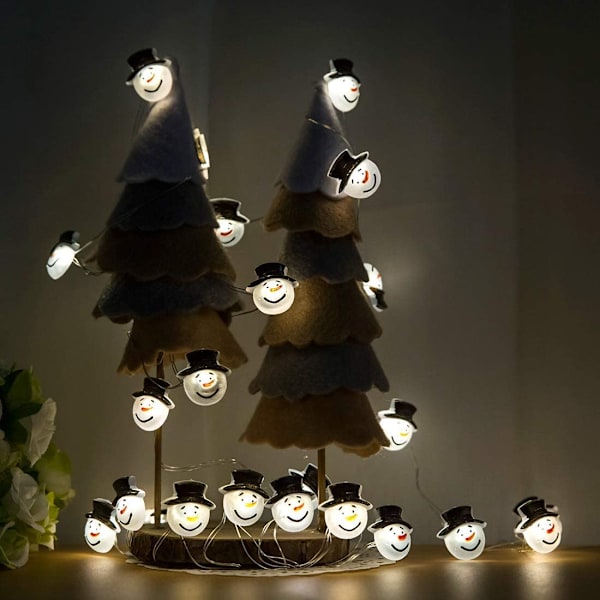 Snögubbe LED-ljusslinga för sovrum, 10FT 30LEDs batteridriven