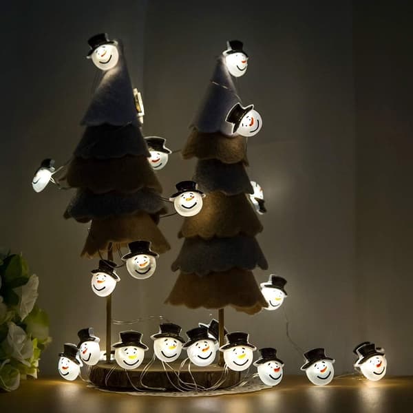 Snømann LED Lyslenke for Soverom, 10FT 30LED Batteri O