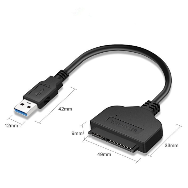 SATA III 3.0 datakabel USB3.0 til SATA enkel stasjonskabel 2,5 tommer