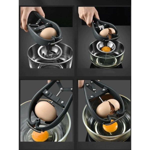 Æggeknækker, ægåbner i rustfrit stål, automatisk ægknækværktøj, let æggeskal