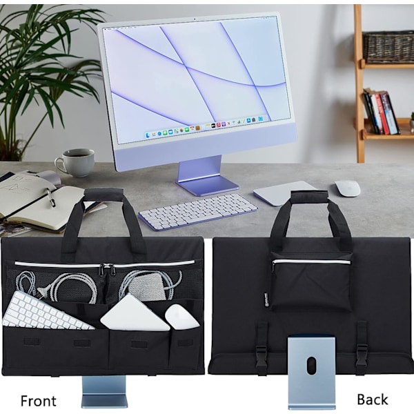 Reiseveske for 24-tommers iMac-skrivebordsdatamaskin, beskyttende oppbevaringsveske for iMac-skjermstøvdeksel med bærehåndtak for 24-tommers iMac-skjerm og