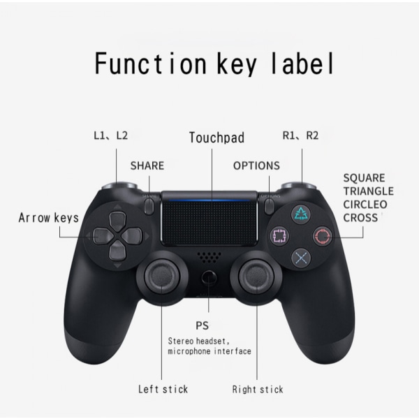 PS4-handkontroll med lätt pekskärm och sexaxlig vibration PS4 ha R